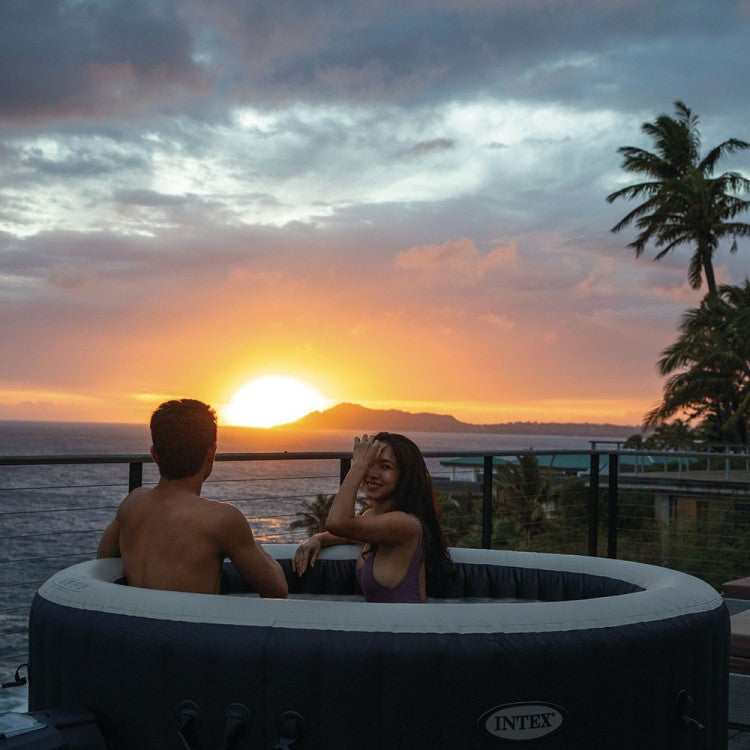 Spa Gonflable Bleu Marine - 4 places - avec Couverture thermique incluse