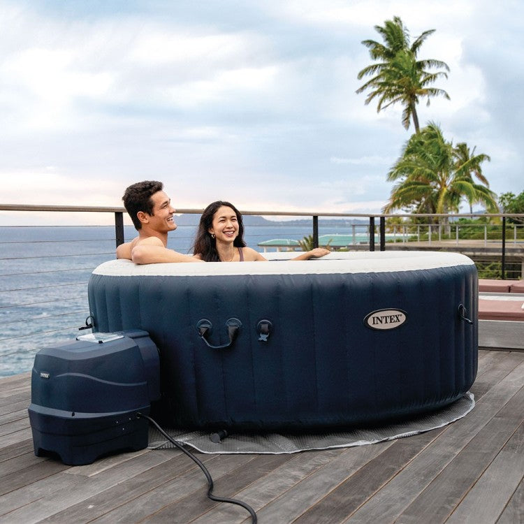 Spa Gonflable Bleu Marine - 4 places - avec Couverture thermique incluse