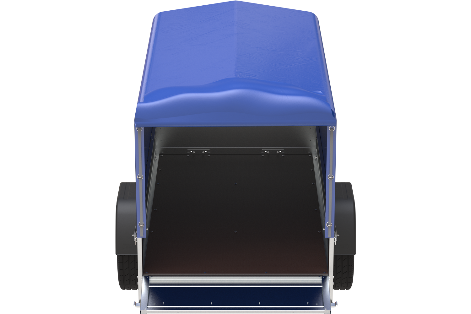 Remorque bagagère Garden Trailer 200 Kipp 200 x 106 cm avec bâche haute bleue, arceau et roue jockey