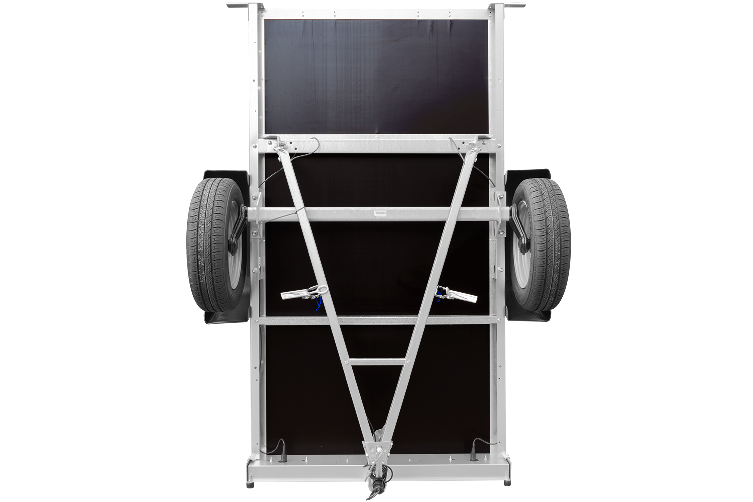 Remorque bagagère Garden Trailer 200 Kipp 200 x 106 cm avec bâche haute bleue, arceau et roue jockey
